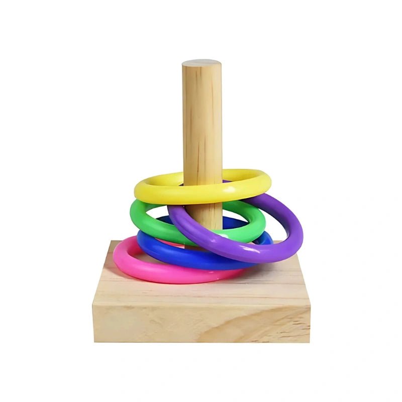 Bird Ring Toss Puzzle Toy – Interactive Educational Game for Small Parrots & Cockatiels - Bird Educational Toy - Petz Toyz