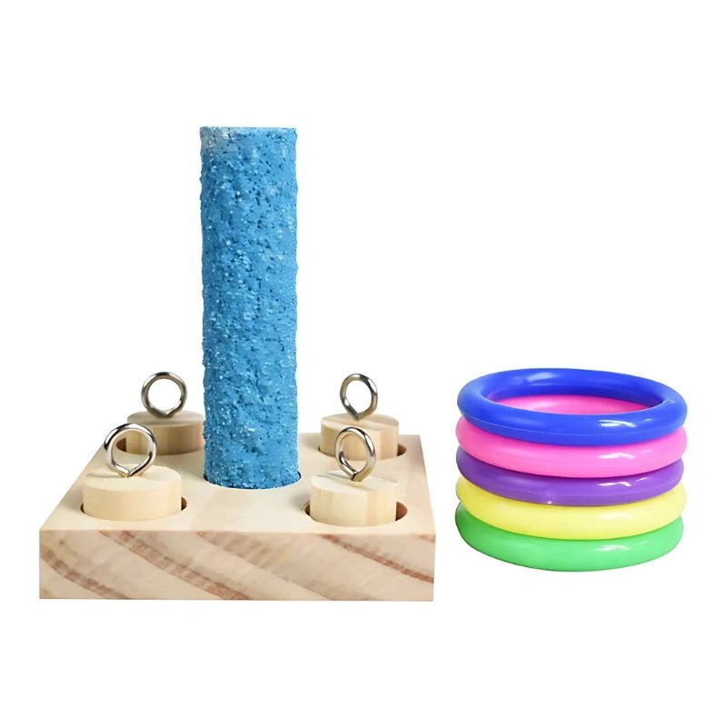 Bird Ring Toss Puzzle Toy – Interactive Educational Game for Small Parrots & Cockatiels - Bird Educational Toy - Petz Toyz