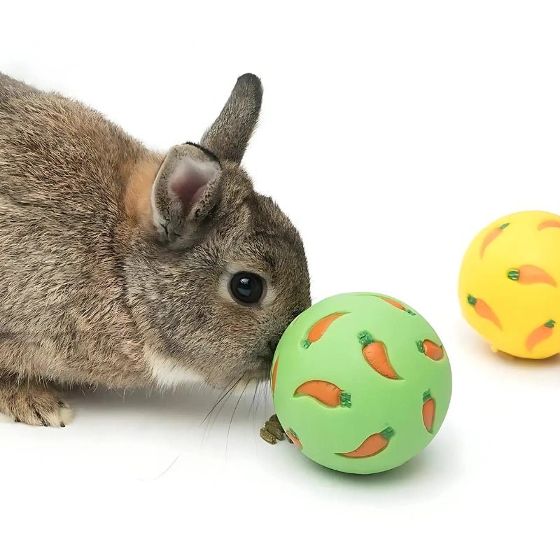 Bunny Treat Dispenser Ball – Durable, Bite - Resistant Feeding Toy - Small Pet Enrichment Toy / Treat Dispenser - Petz Toyz