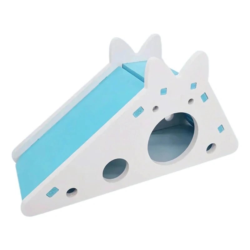 Hamster Slide Hideout – Wooden Climbing Toy for Small Pets - Small Animal Enrichment Toy / Hideout - Petz Toyz