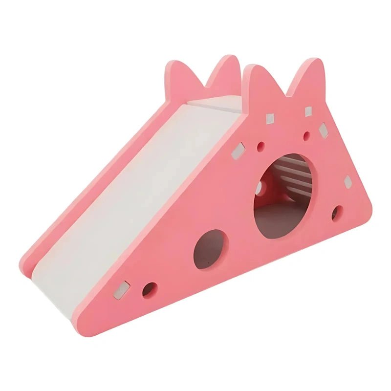 Hamster Slide Hideout – Wooden Climbing Toy for Small Pets - Small Animal Enrichment Toy / Hideout - Petz Toyz