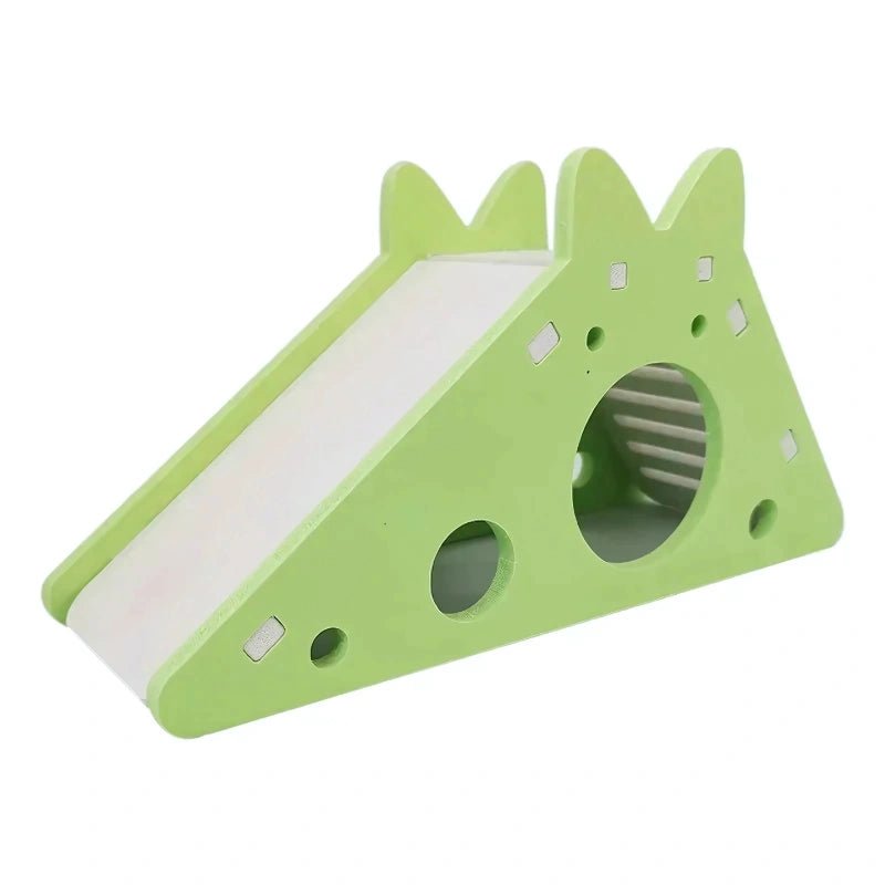 Hamster Slide Hideout – Wooden Climbing Toy for Small Pets - Small Animal Enrichment Toy / Hideout - Petz Toyz