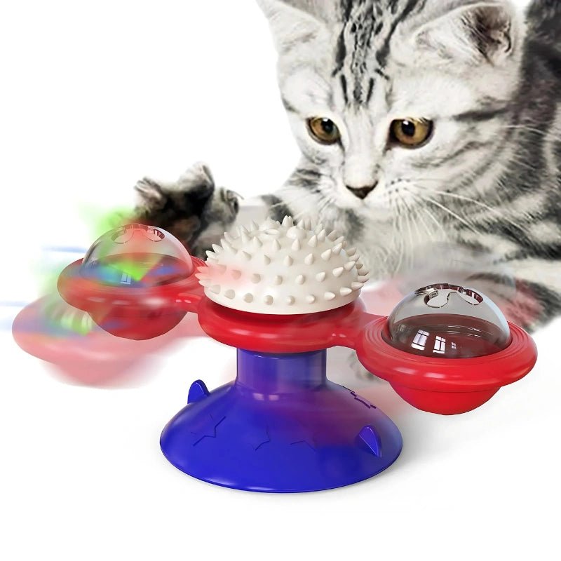 Interactive Cat Spinner – Windmill Toy with LED Balls - Interactive Cat Toy - Petz Toyz