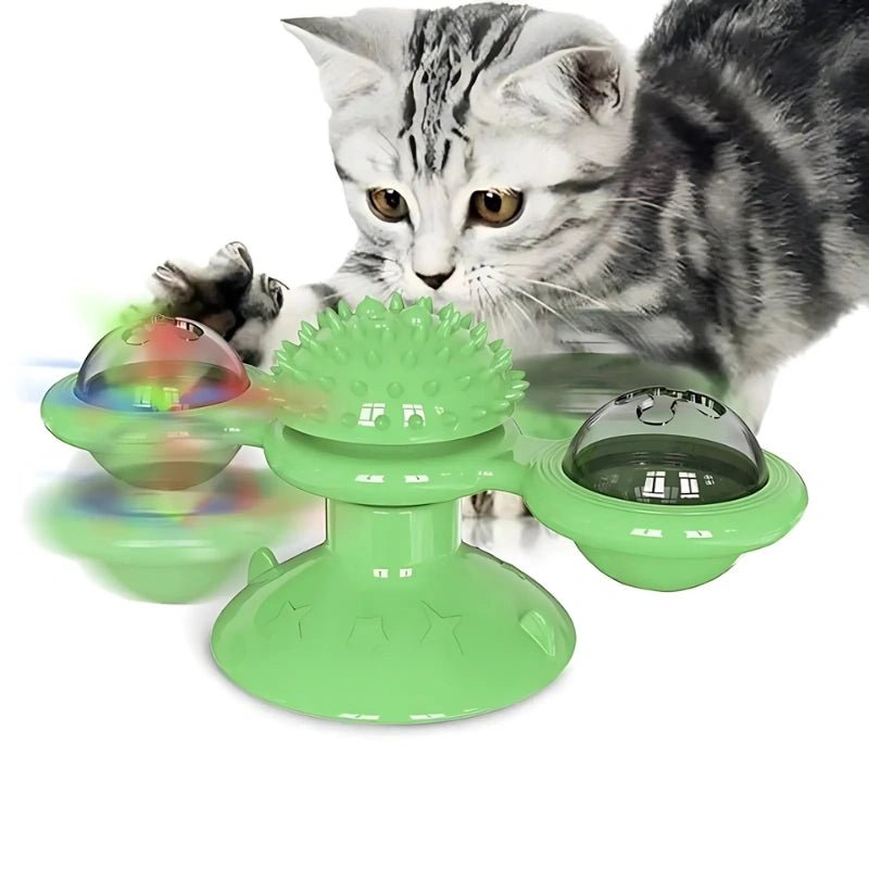 Interactive Cat Spinner – Windmill Toy with LED Balls - Interactive Cat Toy - Petz Toyz