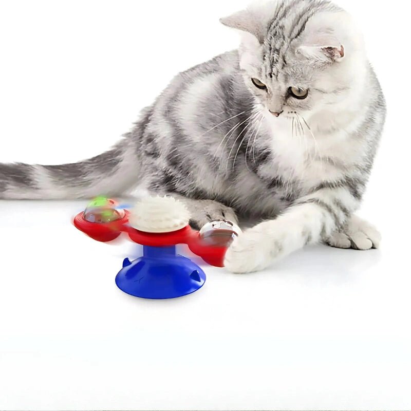 Interactive Cat Spinner – Windmill Toy with LED Balls - Interactive Cat Toy - Petz Toyz