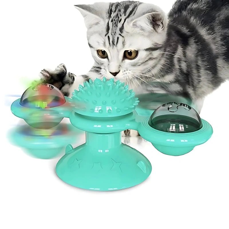 Interactive Cat Spinner – Windmill Toy with LED Balls - Interactive Cat Toy - Petz Toyz