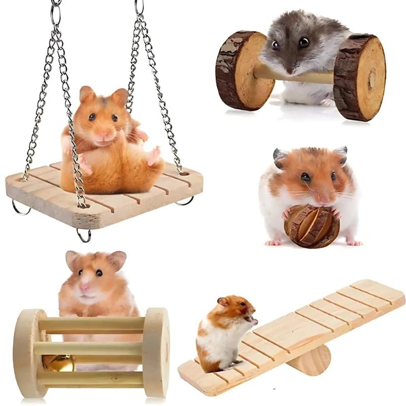 Natural Wooden Chew Toys for Guinea Pigs, Rabbits & Hamsters – Fun & Molar Relief - Small Pet Chew Toys - Petz Toyz
