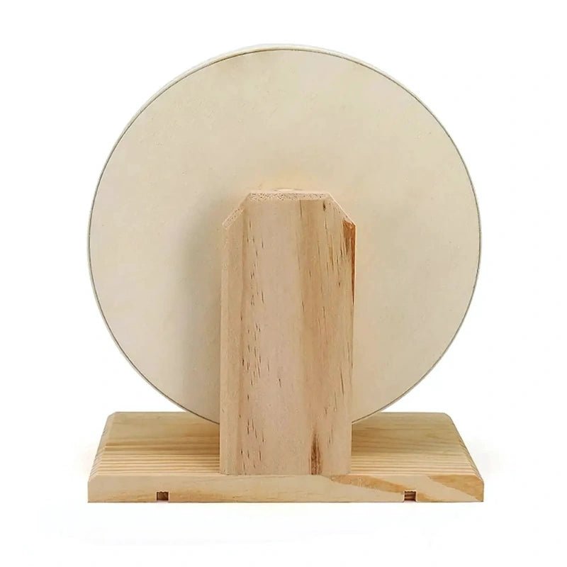 Premium Wooden Hamster Wheel with Stand – Stylish & Pet - Safe - Small Pet Exercise Toy / Hamster Running Wheel - Petz Toyz