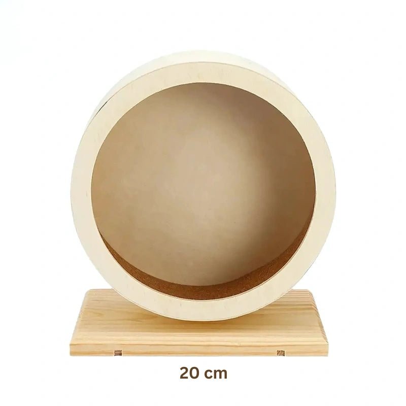 Premium Wooden Hamster Wheel with Stand – Stylish & Pet - Safe - Small Pet Exercise Toy / Hamster Running Wheel - Petz Toyz