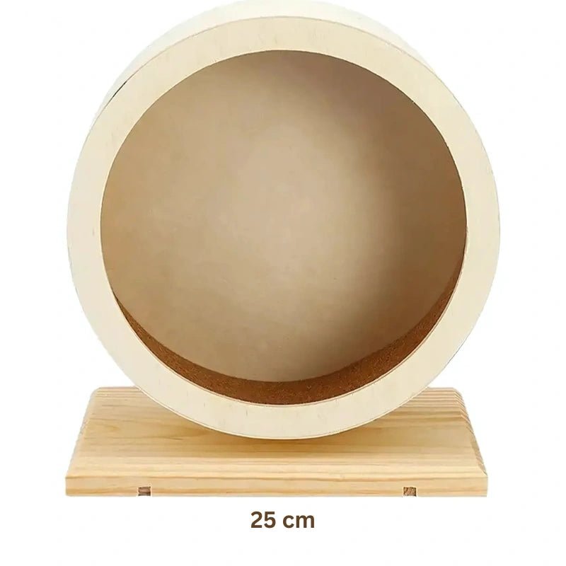 Premium Wooden Hamster Wheel with Stand – Stylish & Pet - Safe - Small Pet Exercise Toy / Hamster Running Wheel - Petz Toyz