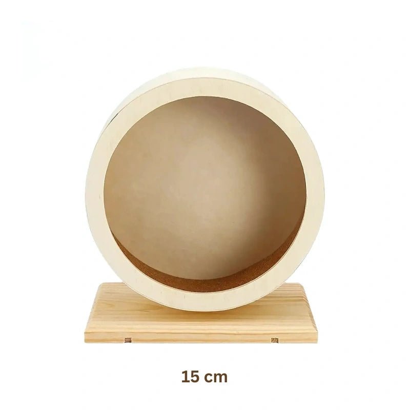 Premium Wooden Hamster Wheel with Stand – Stylish & Pet - Safe - Small Pet Exercise Toy / Hamster Running Wheel - Petz Toyz