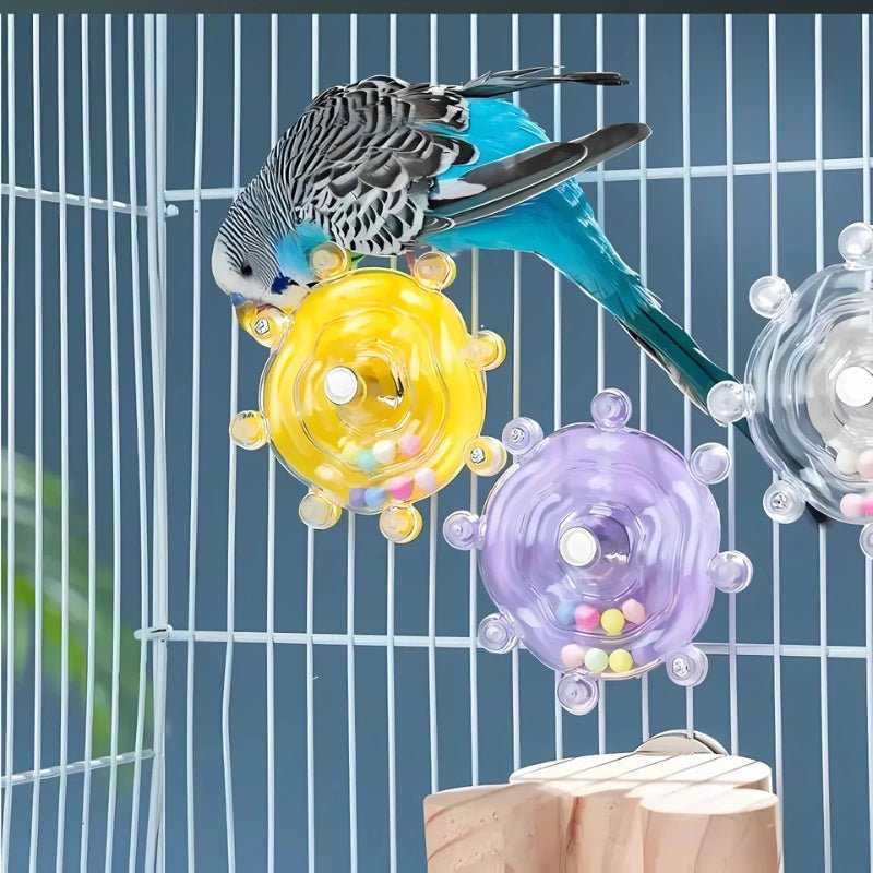 RustleBall Bird Toy – Entertainment Wheel for Parakeets, Cockatiels & Small Birds - Bird Cage Toy / Interactive Bird Toy - Petz Toyz