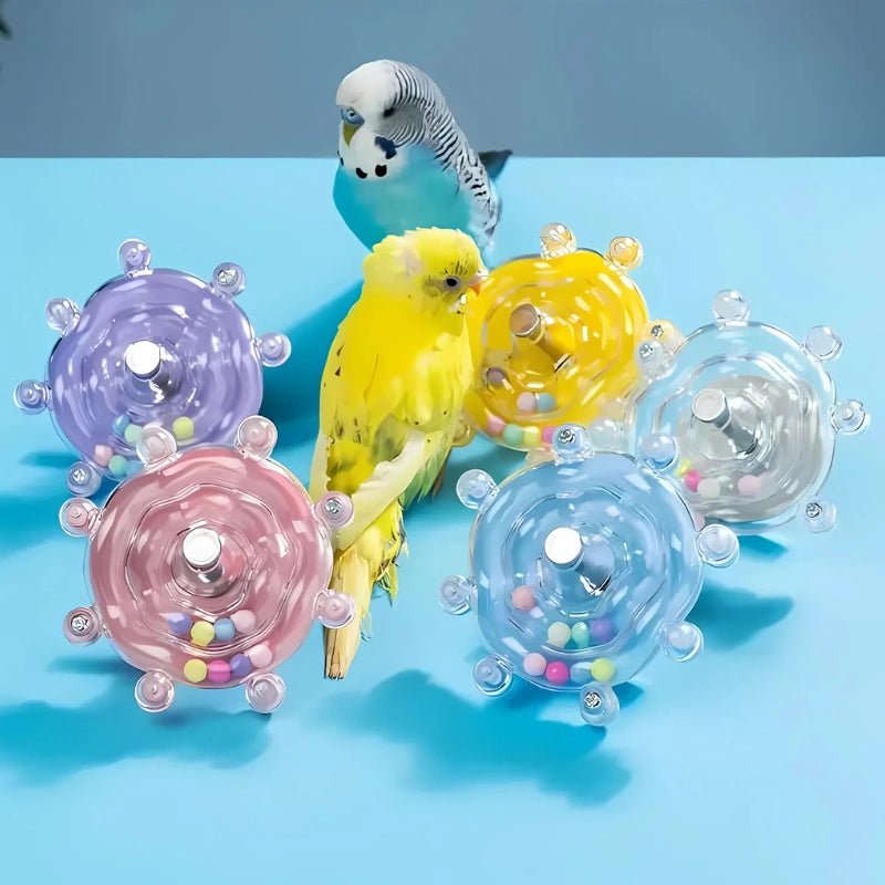 RustleBall Bird Toy – Entertainment Wheel for Parakeets, Cockatiels & Small Birds - Bird Cage Toy / Interactive Bird Toy - Petz Toyz
