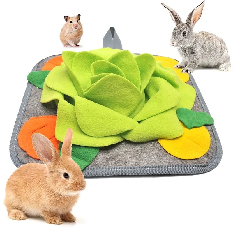 Snuffle & Feeding Mat for Bunnies and Small Pets – Stimulating Foraging Toy - Small Pet Enrichment Toy / Foraging Mat - Petz Toyz