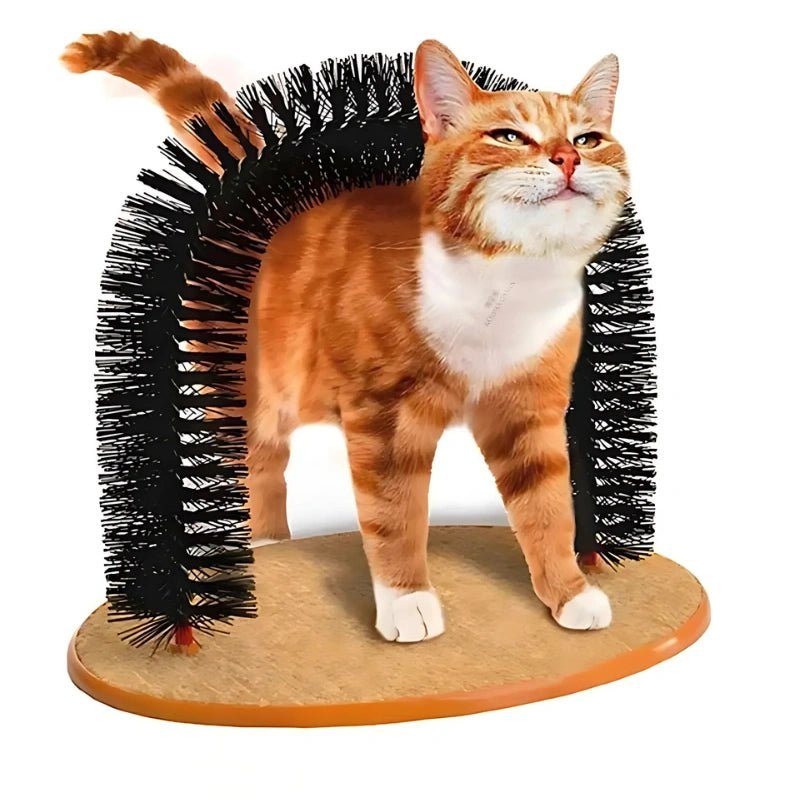 Self - Grooming Cat Arch – Brush, Massager & Scratcher in One - Cat Grooming & Scratching Toy - Petz Toyz