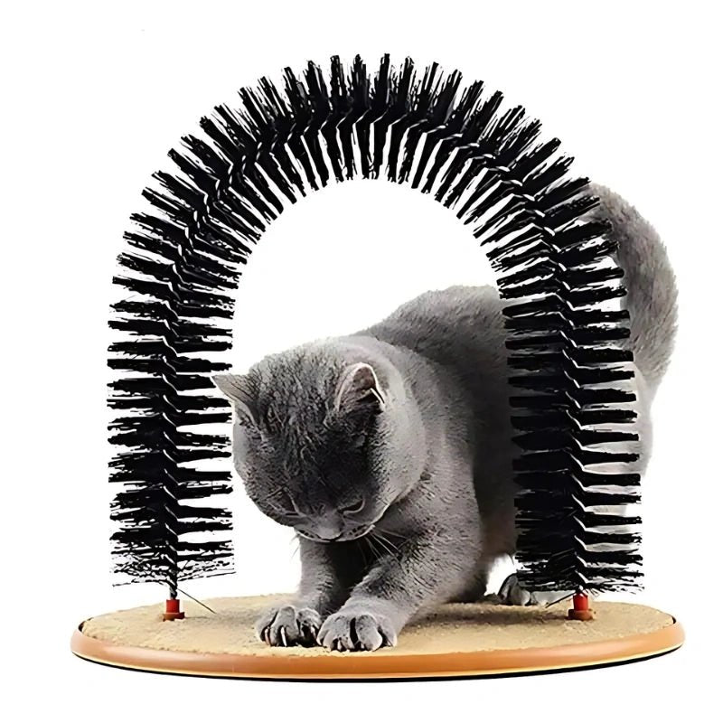 Self - Grooming Cat Arch – Brush, Massager & Scratcher in One - Cat Grooming & Scratching Toy - Petz Toyz